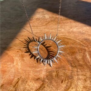 Sun Silver Diamond Necklace Jewelry Astrology